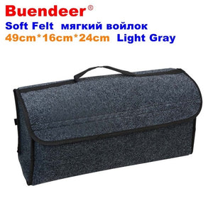 Buendeer Car Soft Felt Storage Box Trunk Bag Vehicle Tool Box Multi-use Tools Organizer Bag Carpet Folding for emergency Box