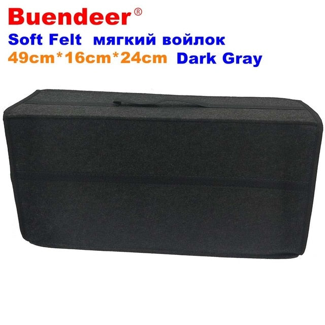 Buendeer Car Soft Felt Storage Box Trunk Bag Vehicle Tool Box Multi-use Tools Organizer Bag Carpet Folding for emergency Box