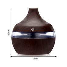 Charger l&#39;image dans la galerie, Wood Grain USB Air Freshener 300ml Aroma Humidifier Aromatherapy 7 Color LED Lights Electric Essential Oil Aroma Diffuser