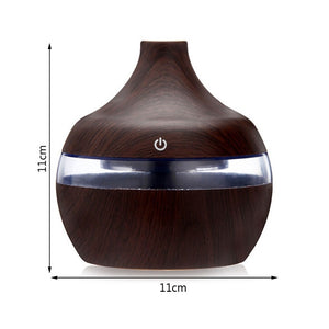 Wood Grain USB Air Freshener 300ml Aroma Humidifier Aromatherapy 7 Color LED Lights Electric Essential Oil Aroma Diffuser