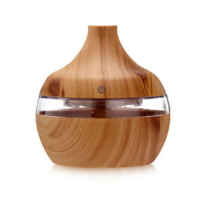 Wood Grain USB Air Freshener 300ml Aroma Humidifier Aromatherapy 7 Color LED Lights Electric Essential Oil Aroma Diffuser